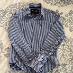 Abercrombie & Fitch Blue and White Striped Button-Down Shirt